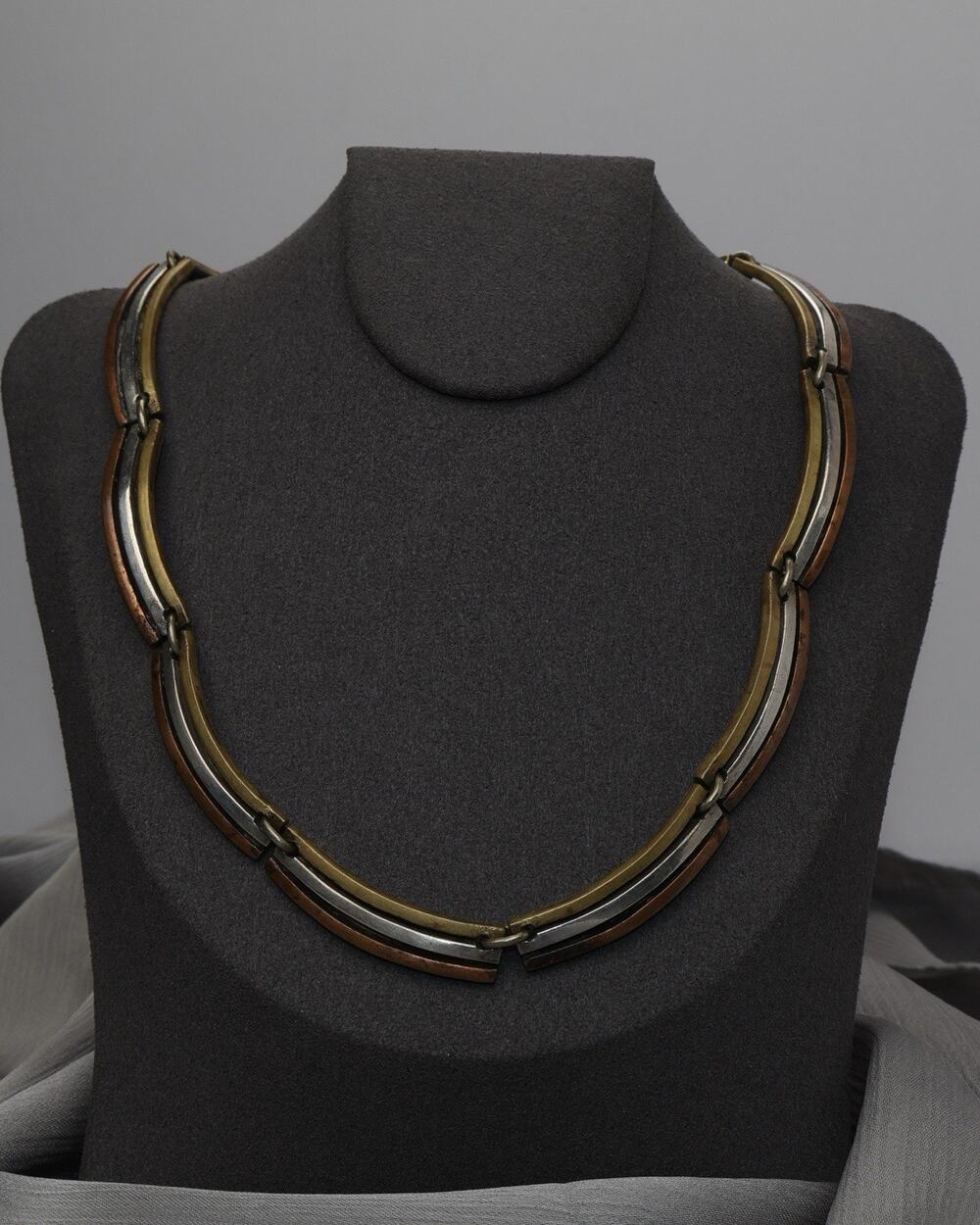 Vintage Taxco Sterling Silver Choker Necklace 43.5G / 15in